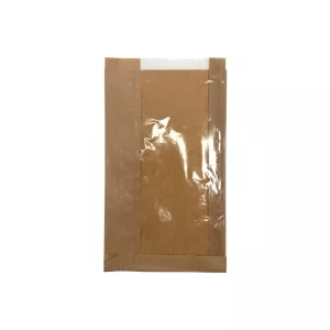 Sac sandwich kraft brun fenêtre PP 200+50/310mm (9A00)